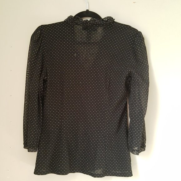 INC Womens black white polka dot blouse - Picture 3 of 4